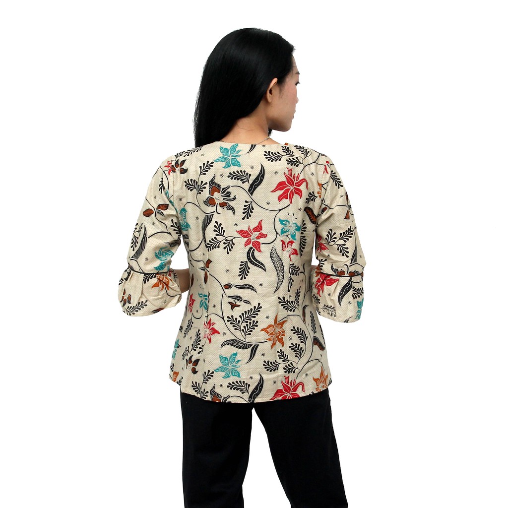 Batik Wanita Atasan Blouse Modern Terbaru kode 2020112 juminten Peplum Batik Dua Putri