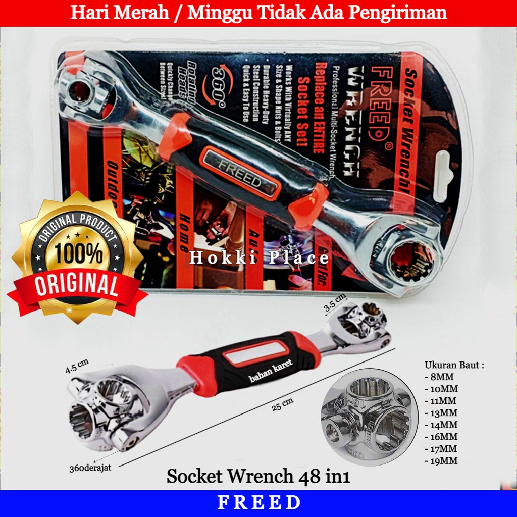 KUNCI SHOCK SERBAGUNA 48 in 1 SOCKET WRENCH SET