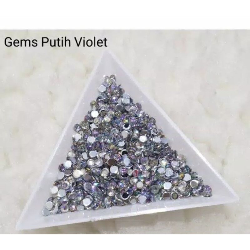 GEMSTONE AB PUTIH VIOLET ALL SIZE / GEMS PELANGI