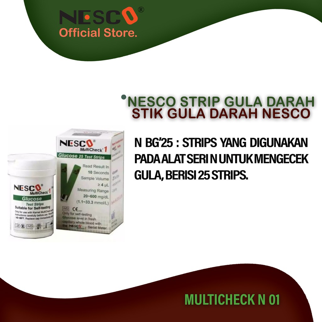 Nesco Strip Gula Darah isi 25pcs/btl (Strip Alat N-01)