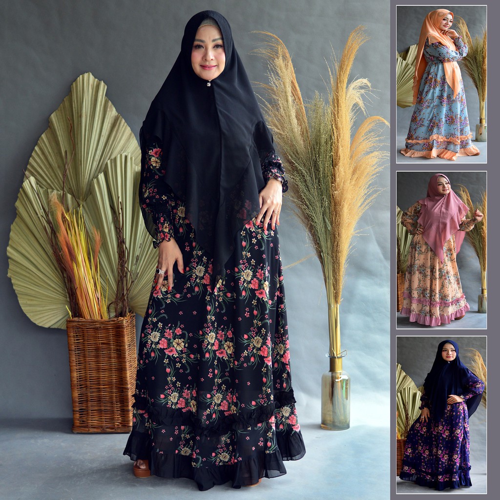 GAMIS MODERN SYARI AZKIYA HITAM