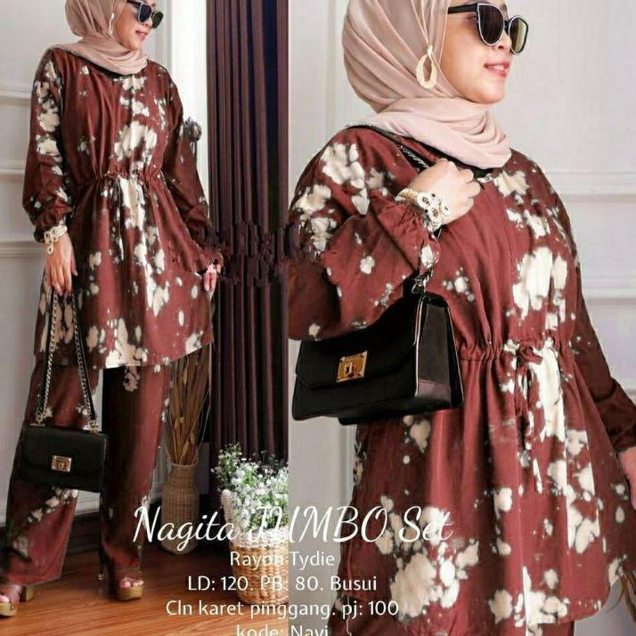 [KODE BWQQR] (BISA COD) Setelan Tie Dye Serut Jumbo Lengan Panjang/ One Set Tie Dye Jumbo Wanita Ser