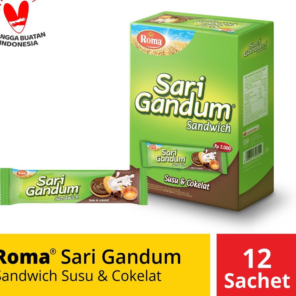 

Grosir ZABJ Roma Sari Gandum Coklat 12 sachet 39 gr 6KD Dijual Murah