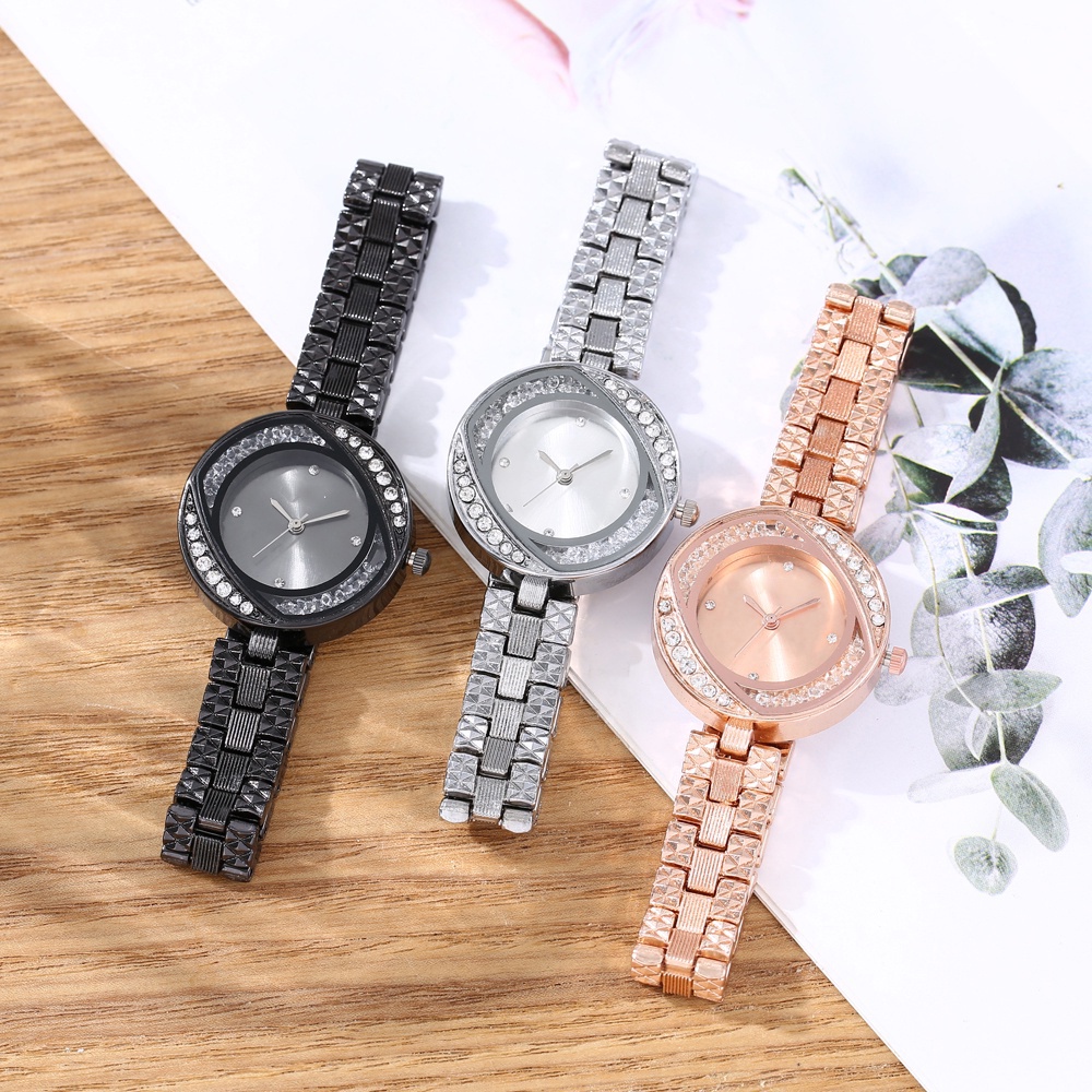 COD Jam Tangan Wanita Terbaru Analog Mewah Casual Fashion Strap Rantai Stainless Steel Import G33