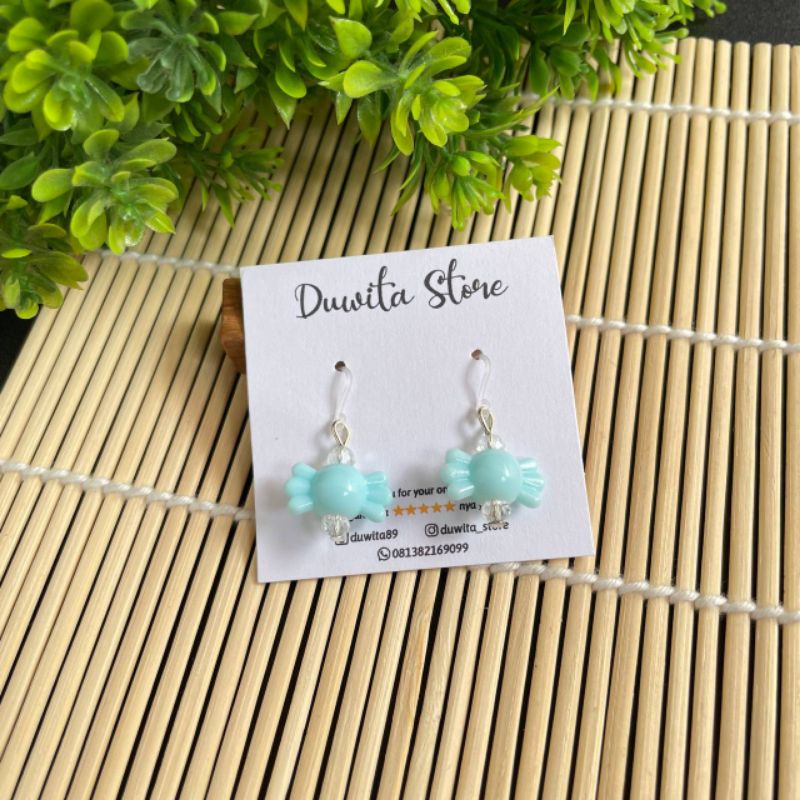 HANDMADE ANTING ANAK/DEWASA KAITAN PLASTIK MOTIF PERMEN PASTEL