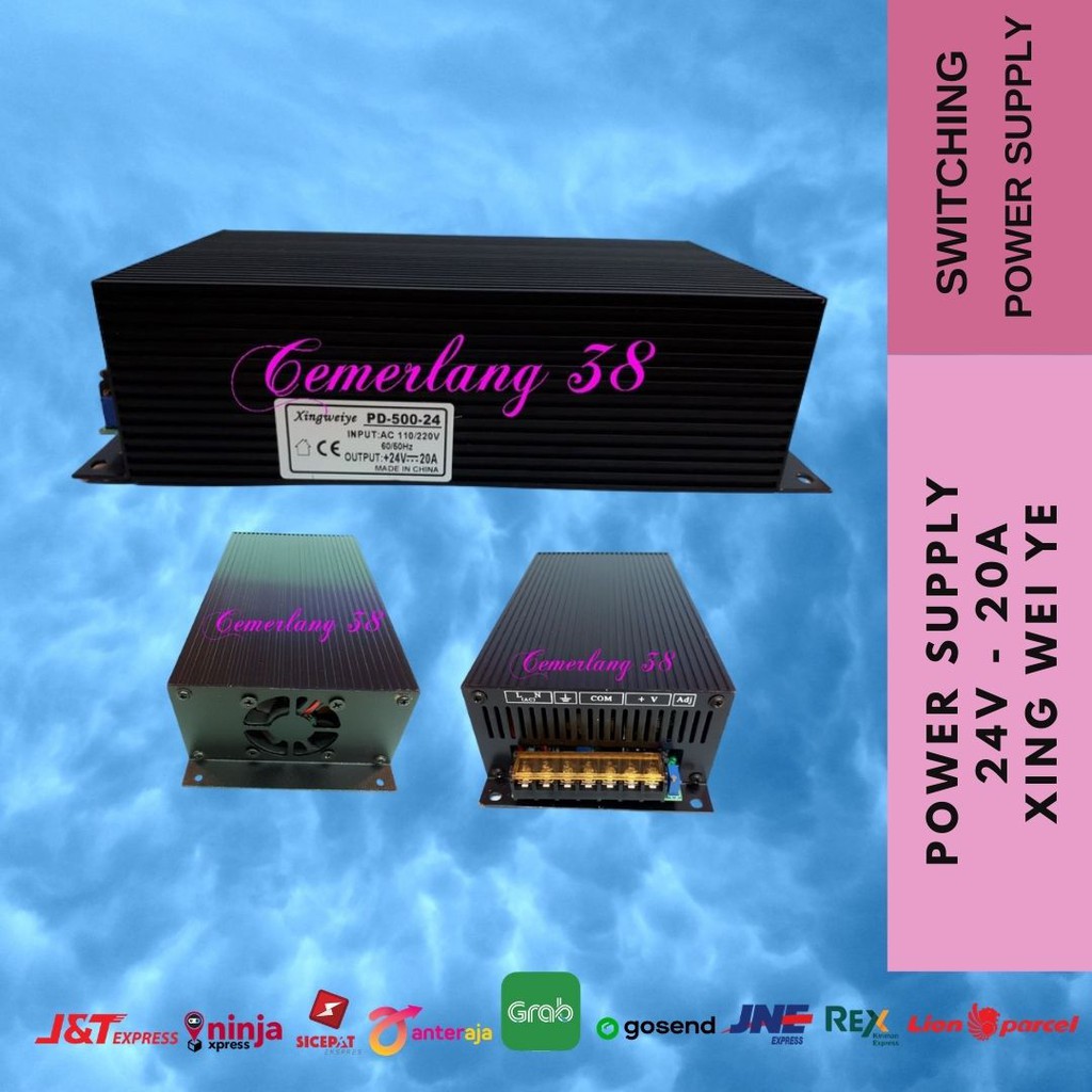 Switching Power Supply 24V 20A HITAM