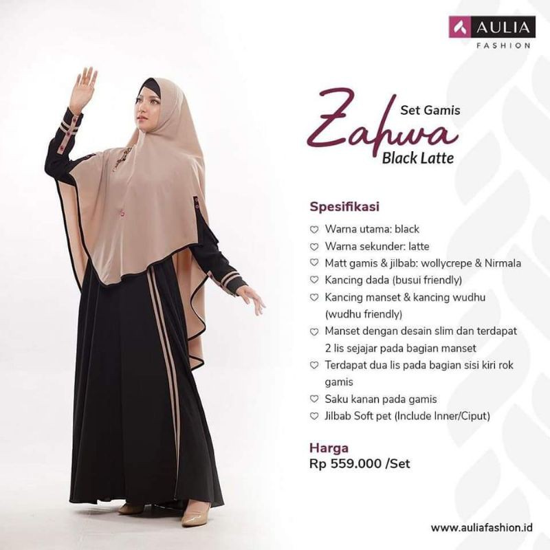 gamis Aulia Zahwa black latte