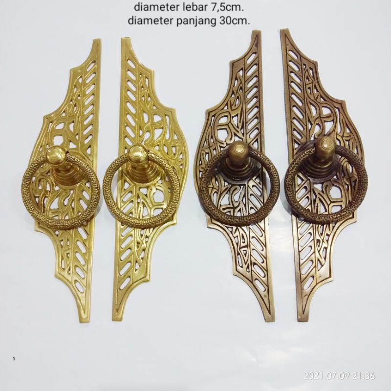 HANDLE PINTU KUNINGAN GEBYOK ANTIK diameter 30cm.x7,5cm.