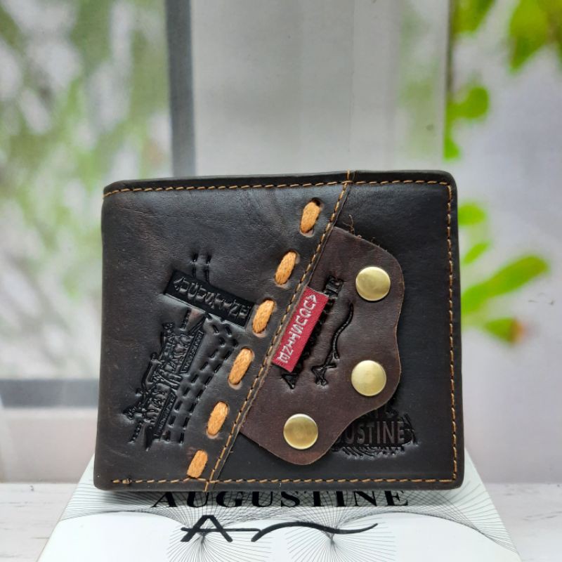 Dompet Kulit Augustine Variasi A601. Dompet Kulit asli. Dompet kulit lipat pendek.