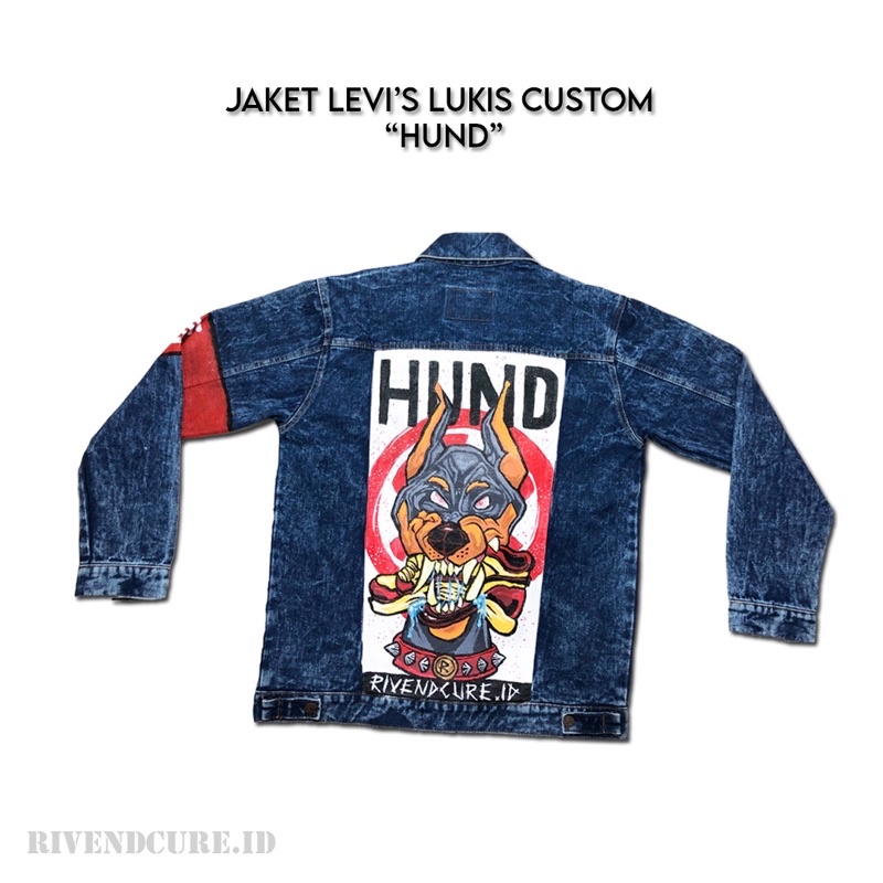 Jaket Lukis Custom Denim Pria / Levis Jeans / Jaket Cowo Pria