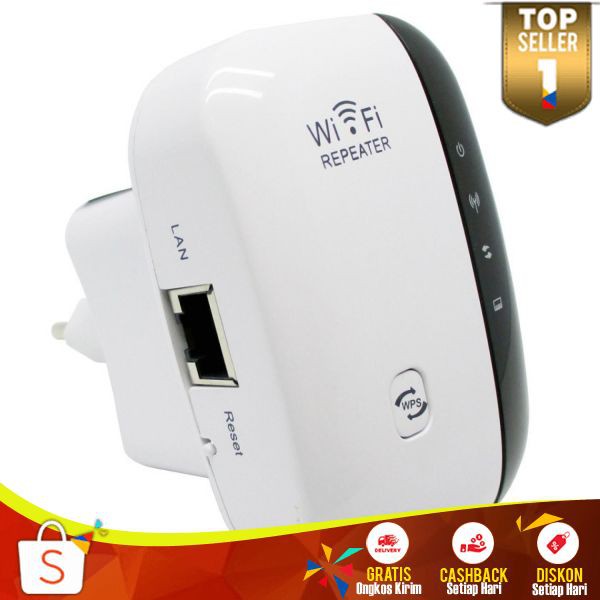 KexTech Wireless-N WiFi Repeater 300Mbps Multifungsi Alat Utk Memperpanjang Jangkauan Sinyal WiFi