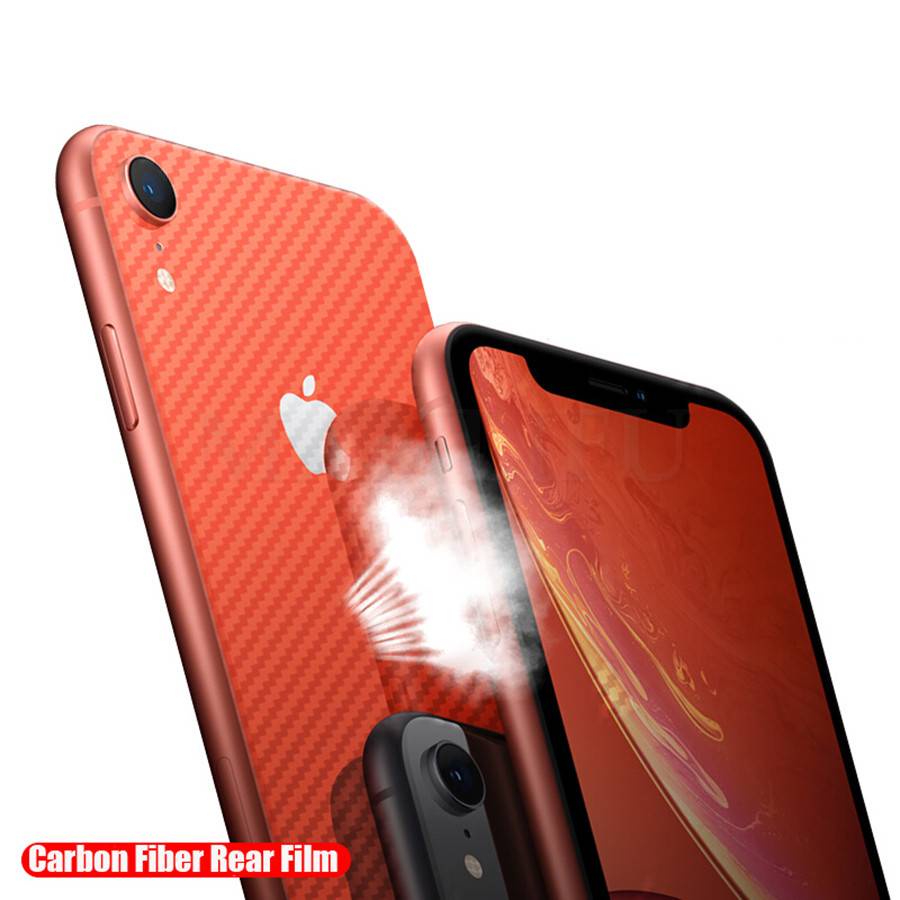 Film Pelindung Layar Belakang Bahan Serat Karbon 3d Untuk Iphone 11 12 Pro Max Mini 7 8 Plus X Xs Max Xr Se 2020