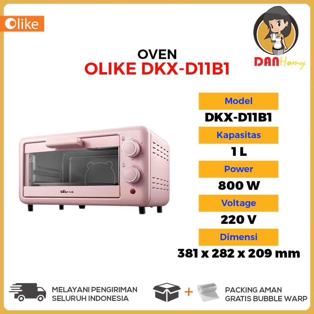 OVEN LISTRIK OLIKE MINI OVEN TOASTER KAPASITAS 11 LITER OVEN DOUBLE HEATING TUBE GARANSI RESMI