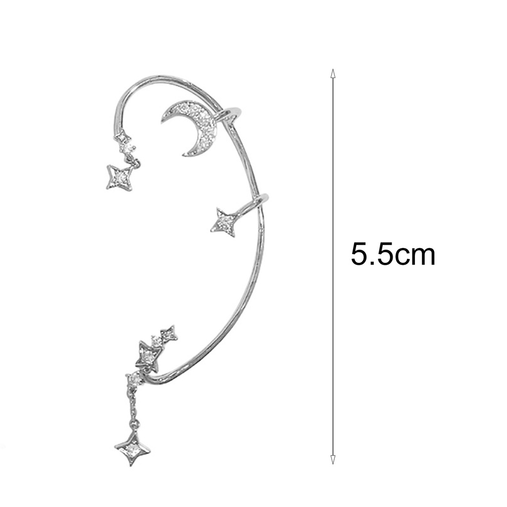 Hu Hu Hu Hu Hu Alat Bantu Pasang Kacamata♡ 1pc Anting Tusuk Gantung Bahan Alloy Desain Bulanbintang Electroplating Untuk Wanita