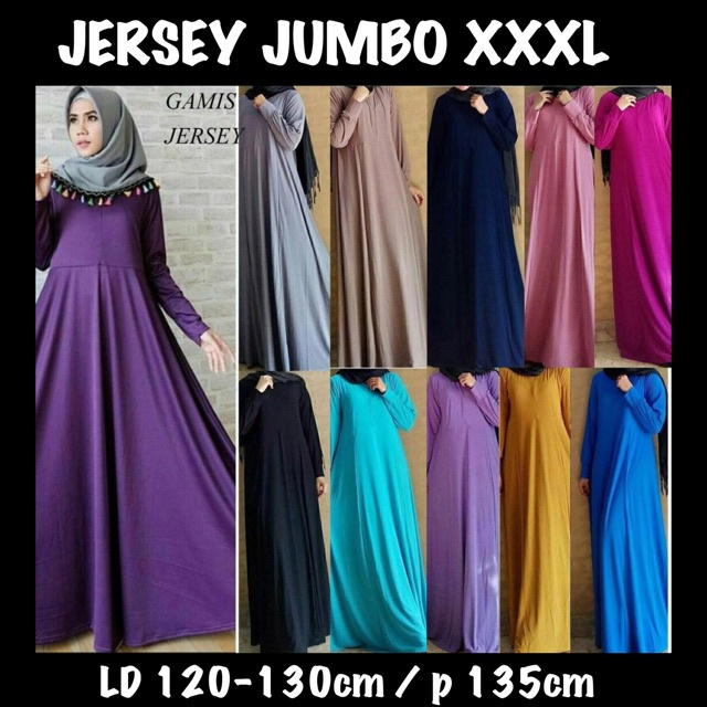 baju gamis wanita dress muslim terbaru YUPEN - GAMIS JERSEY 5L SUPER JUMBO LD120 LD130 BUSUI FRIEND 