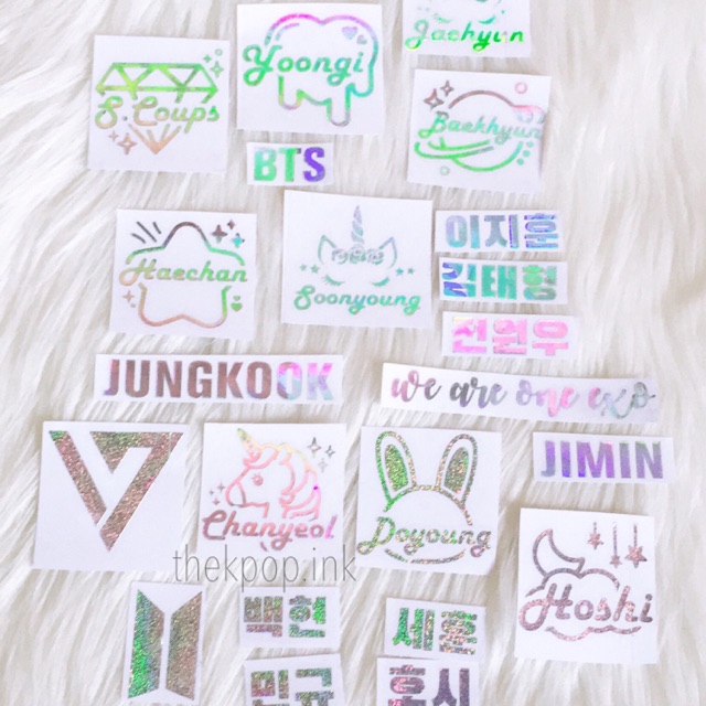 STICKER HOLOGRAM NAMA KPOP BEBAS CUSTOM DESIGN