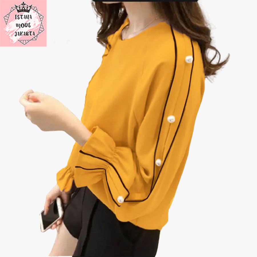 ISTANA MODE JAKARTA Raisa baju atasan wanita terbaru blouse korean style blouse wanita lengan panjang-1