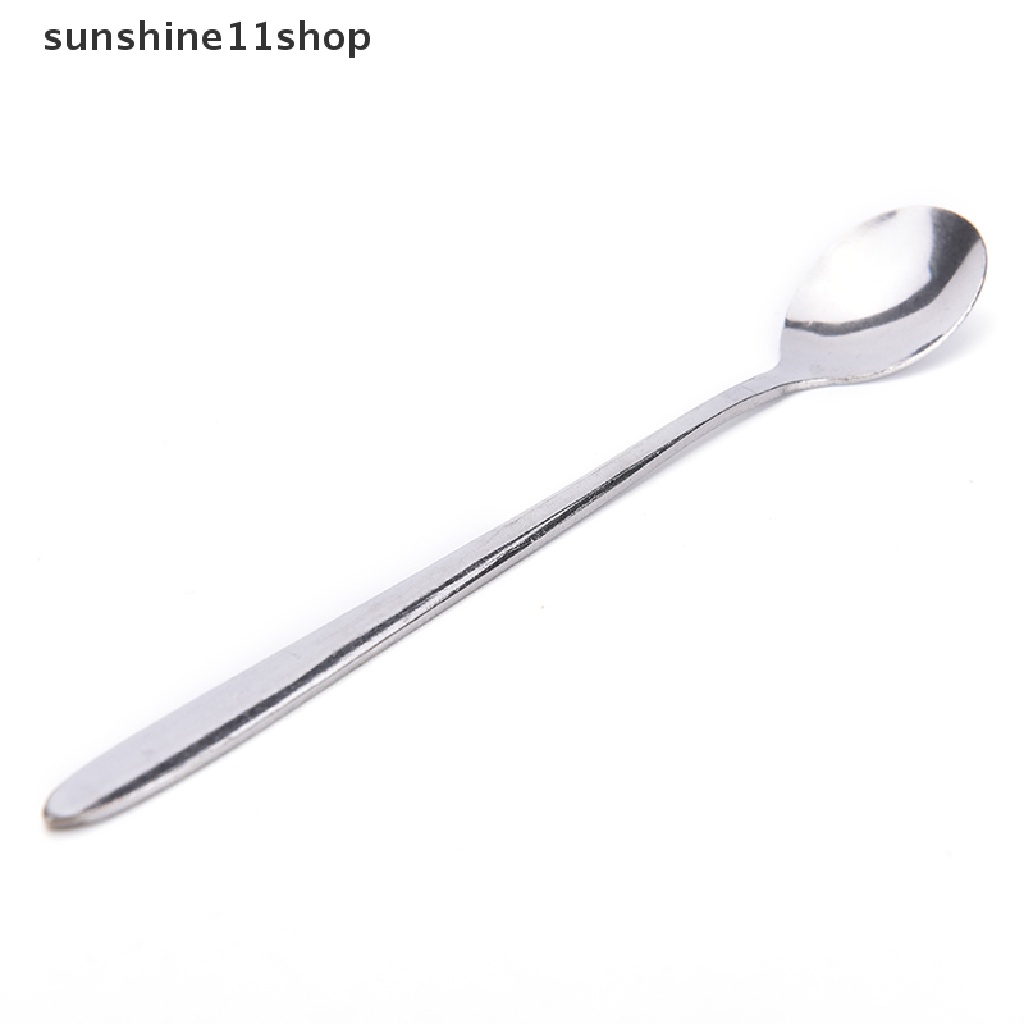 Sho Sendok Teh / Kopi / Es Krim Gagang Panjang 16cm Bahan Stainless Steel