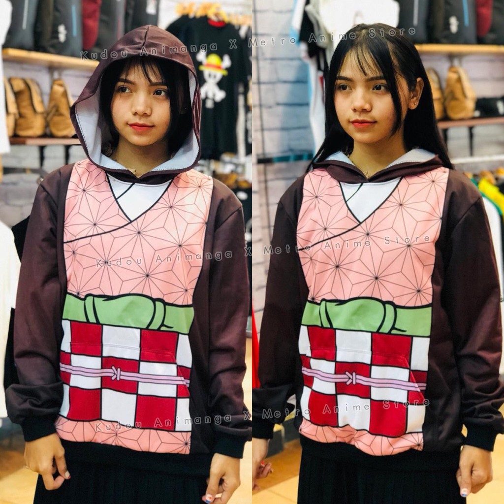 Kudou x Metro - Hoodie Sweater Haori Nezuko Kamado Cosplay Demon Slayer