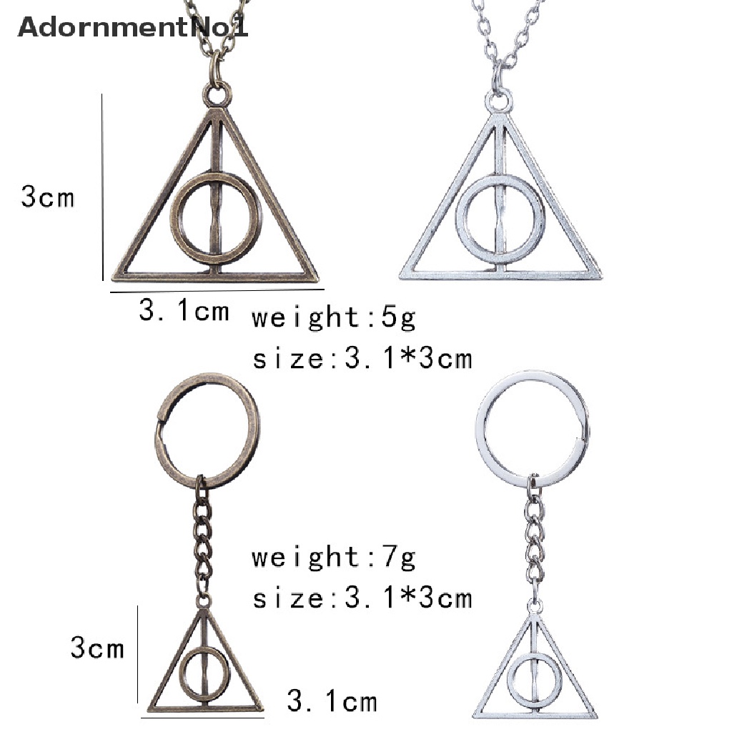 (AdornmentNo1) Kalung Rantai Dengan Liontin Segitiga Motif The Deathly Hallows Untuk Wanita