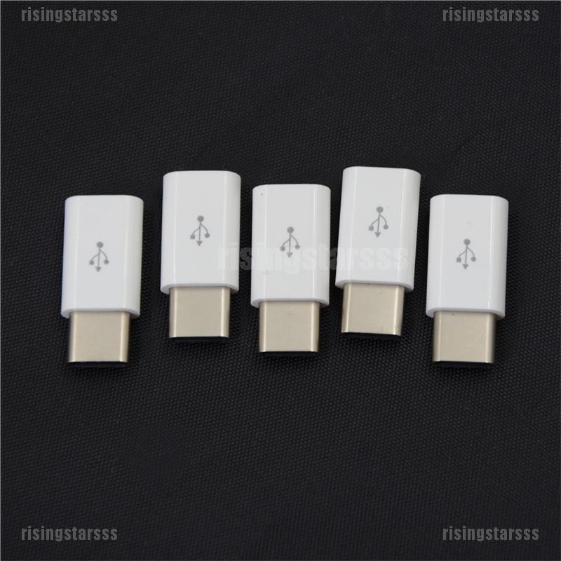 5Pcs Adapter Converter USB Type-C Male to Micro USB 3.1