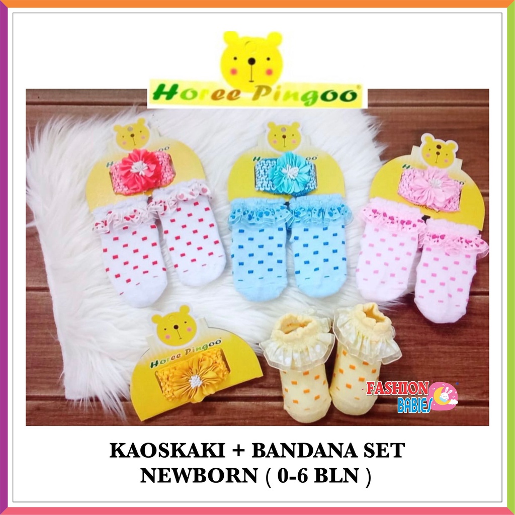 ❤ Fashionbabies ❤ HOREE PINGOO KAOS KAKI BANDANA SET BAYI