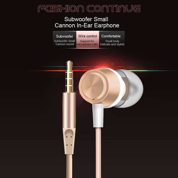 JOYROOM JR-EL113 Metal In-ear Earphone Super Bass Headset w/Mic GOLD