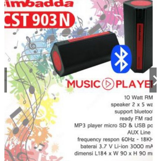 Speaker Portable SIMBADDA CST 903N BT + MP3 + Micro SD + FM Radio + Power Bank