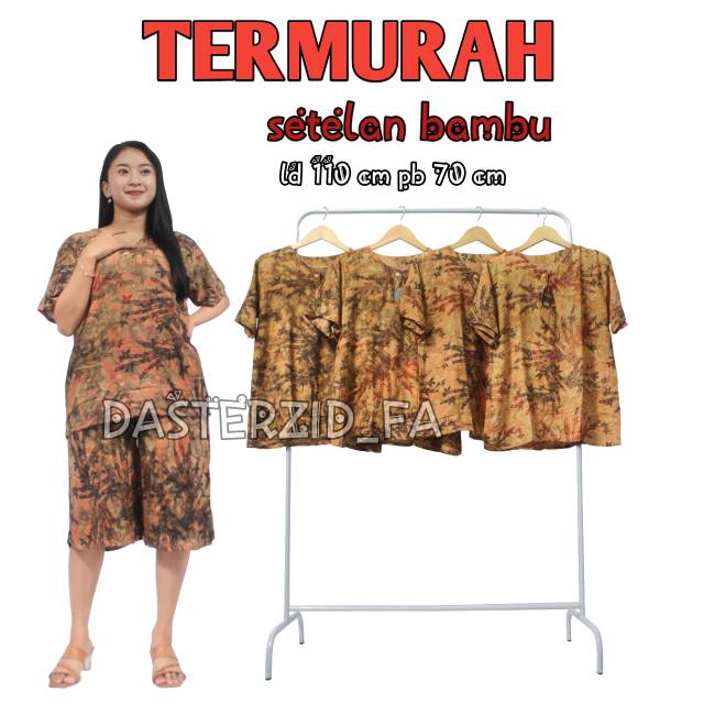 SETELAN BAMBU LENGAN PENDEK KANCING DEPAN BUSUI