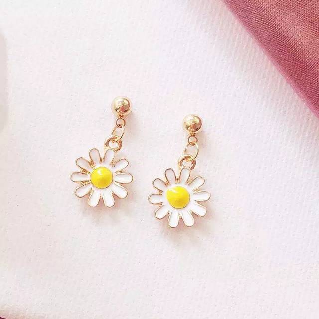 Anting Tusuk Wanita Kekinian Korea Style Import Model Bunga Matahari Ready Stock 436