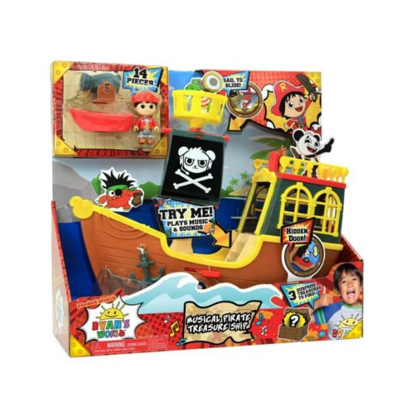 Ryan's World Toys Musical Pirate Treasure Ship/ Ryan Toy / Mainan Ryan