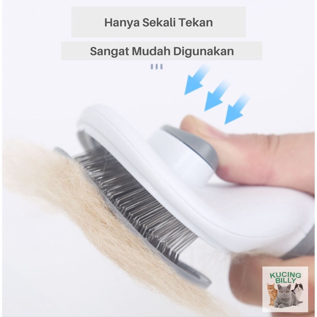 Sisir kucing anjing Hair Pet Brush with Button