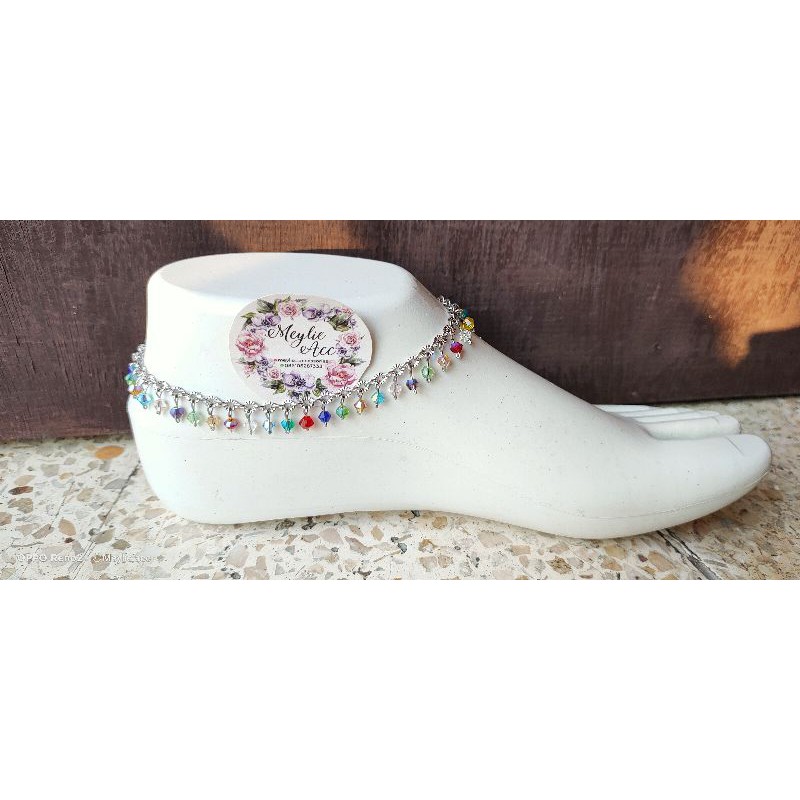 gelang kaki kristal kw super (bukan swarovski)