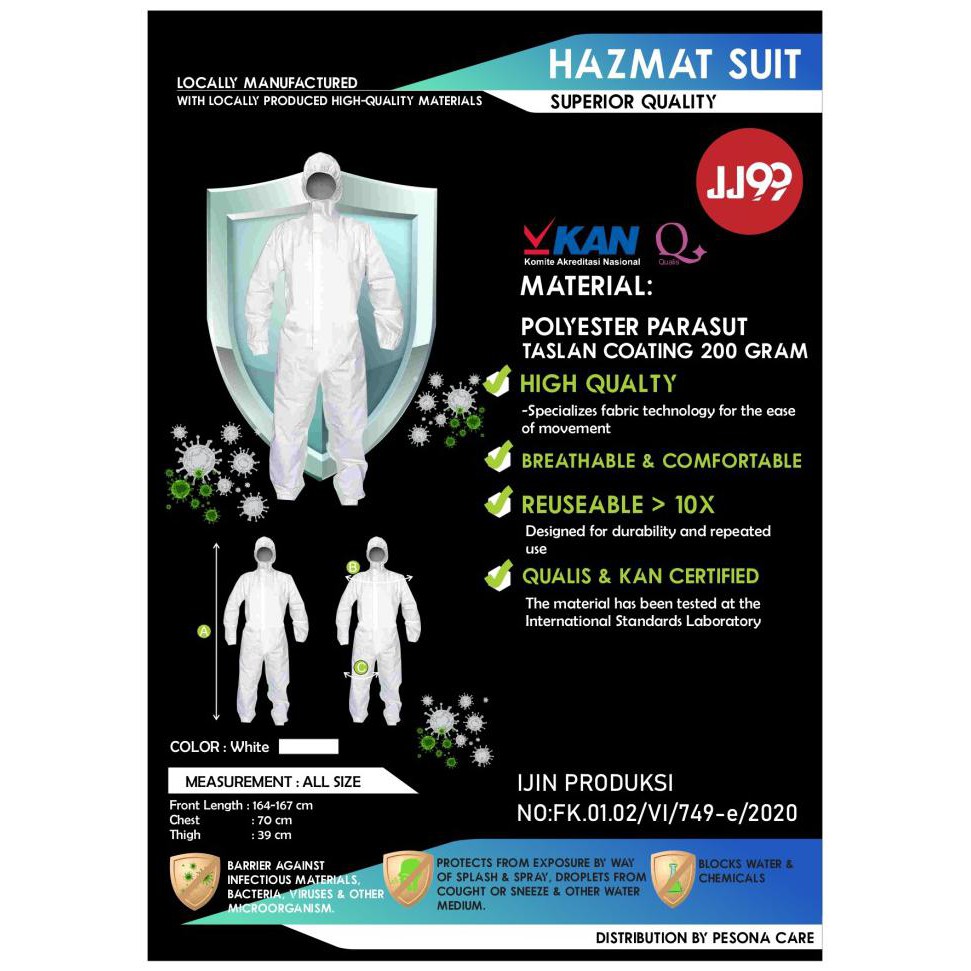 APD / HAZMAT SUIT Polyester Taslan PARASUT Coating HIGH QUALITY
