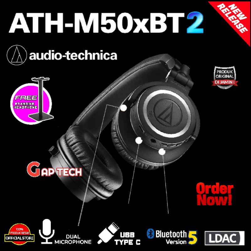 Audio Technica ATH M50XBT2 / M50X BT2 / M50XBT 2 / M50X BT 2 Over-Ear Monitor Bluetooth Headphones