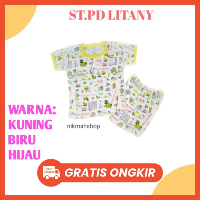 setelan baju bayi lengan pendek LITANY