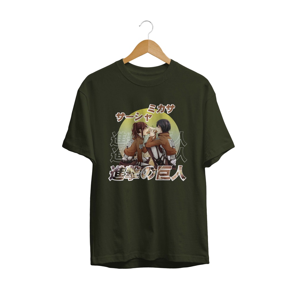 BAJU KAOS SASHA MIKASA ACKERMAN ATTACK ON TITAN SHINGEKI NO KYOJIN AOT