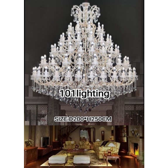 lampu gantung chandelier kristal modern ruang void hotel 25131/105