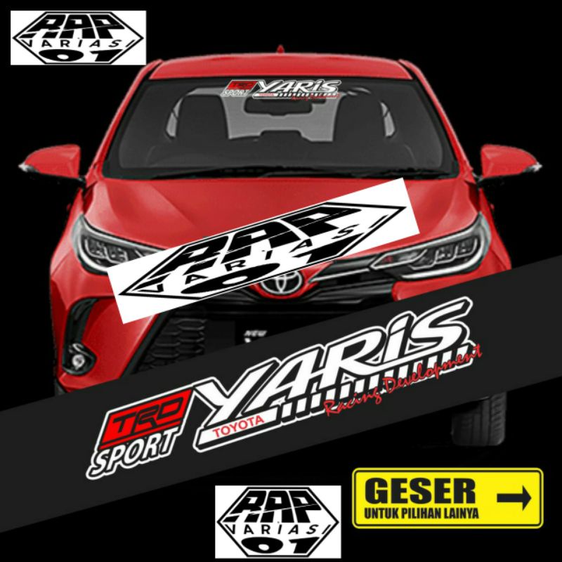 stiker Cutting kaca depan Yaris, stiker kaca mobil