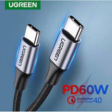 KABEL DATA TYPE C TO TYPE C PD 3A 60W NYLON BRAIDED UGREEN 2M