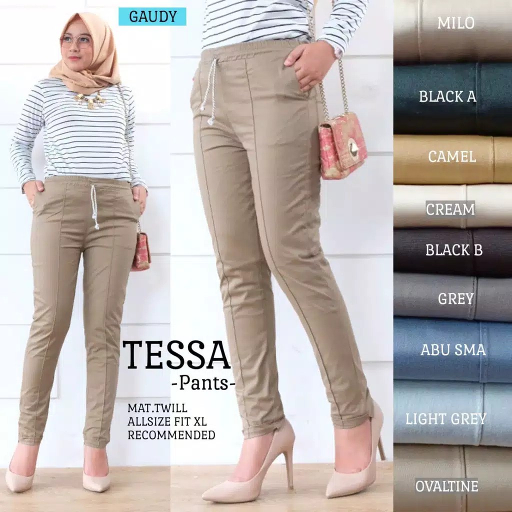 4 varian warna!! TESSA PANTS MATT TWIL MELAR