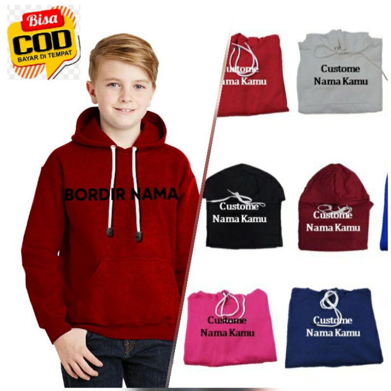 Sweater Hoodie Anak Custom Free Bordir Nama