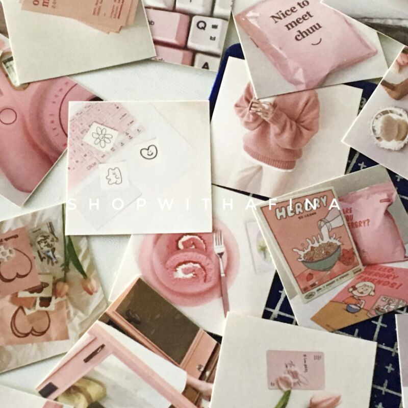 

Sticker Aesthetic | 40 pcs Korean Pink Aesthetic | SHOPWITHAFINA