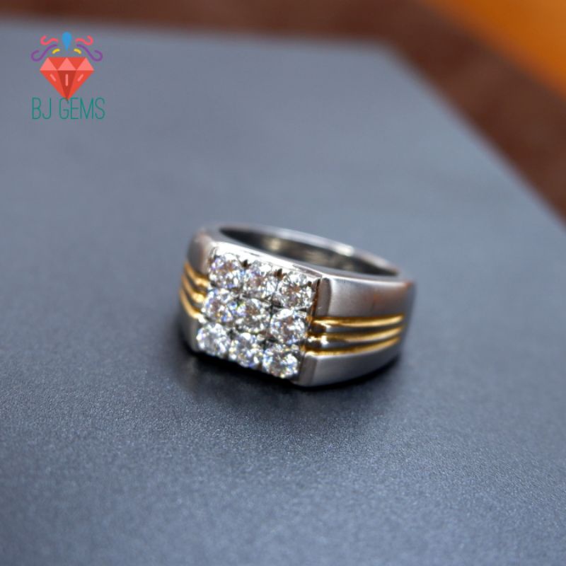 Cincin Moissanite Ring Perak Model Stamp 9 Mata