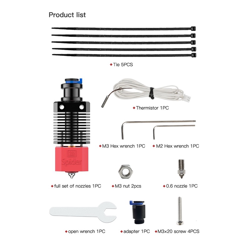 Original Creality Spider High-temperature and High-speed Hotend Set