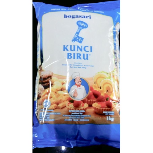 

Tepung Terigu Kunci Biru Premium Bogasari Protein Rendah 1 kg