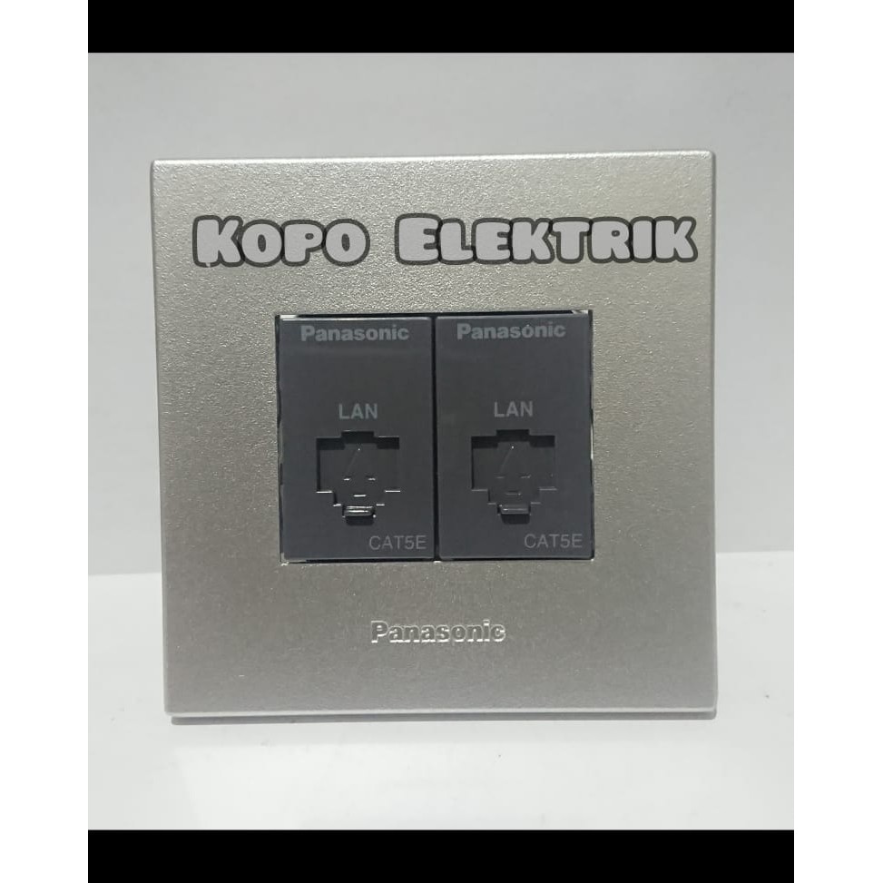 Panasonic Double Outlet Data Lan CAT5E Style Silver Minimalis