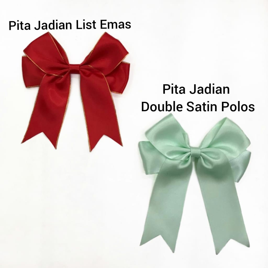 GROSIR MIN 10 -PITA JADIAN | PITA KADO HAMPERS |PITA SIAP PAKAI | PITA MERAH LIST EMAS | DOUBLE SATIN POLOS