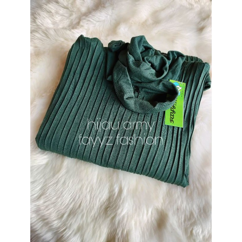 GAMIS PLISKET JUMBO MAYUNG / GAMIS PLISKET TALI  PITA LEHER / GAMIS PLISKET MURAH-Hijau army