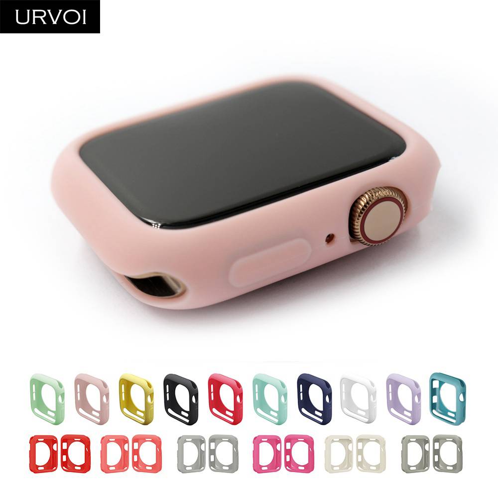 Urvoi Case Bumper Pelindung Bahan Tpu Ultra Tipis Warna Permen Untuk Apple Watch 6 Se 5 4 3 2 1 38 42 40 44mm